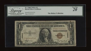 DBR 1935-A $1 Silver Hawaii PC Block Fr. 2300 Legacy VF-20 Serial P32232273C - Picture 1 of 2