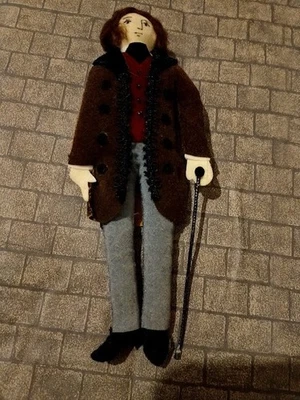 Dolls House Handmade Man Figure with Cane  Vintage  Gent - Image 1 of 4