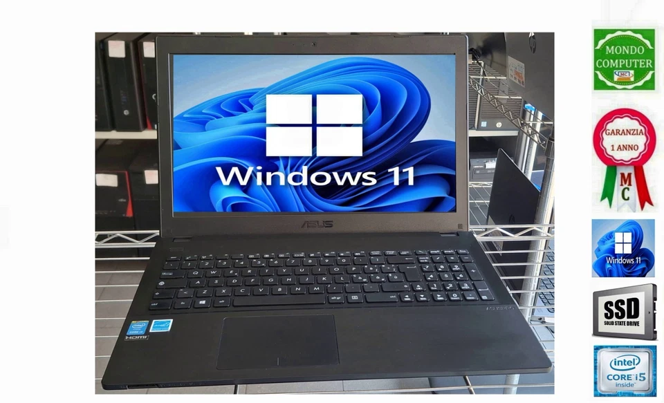 PORTATILE NOTEBOOK ASUS PU551L CPU INTEL CORE i5-4210U SSD WINDOWS 11 - Imagen 1 de 1
