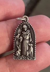 Retired James Avery Sterling Silver St. Francis Assisi Charm / Pendant - Picture 1 of 6