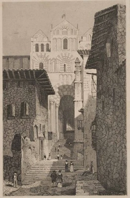 LEMAITRE (*1797) nach GAUCHEREL (19.Jhd), Treppe der Kirche Notre Dame in Puy, S - Bild 1 von 4