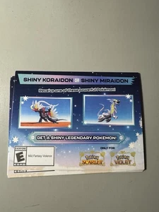 Pokémon Shiny Miraidon Koraidon Code Karte GameStop Physisch Unbenutzt Brandneu - Bild 1 von 2