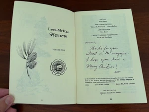 SIGNED Lees-McRae Review, Hemlocks & Balsams Vol 5, Banner Elk, North Carolina - Picture 1 of 2