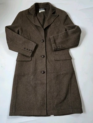 Salvatore Ferragamo Brown Melange Angora/Wool  Softshell Coat Size S - Image 1 of 4