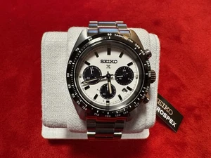 Reloj cronógrafo solar para hombre Seiko 39 mm SSC813 Prospex Panda - 100 m, caja y etiquetas - Imagen 1 de 9