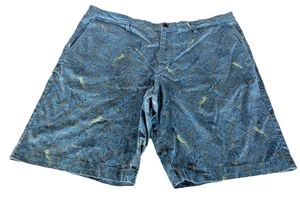Tommy Bahama Boracay pantaloncino uomo 40 blu elasticizzato chino piatto davanti tigre giungla - Foto 1 di 10