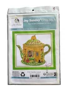 "Garten Teekanne" gezähltes Kreuzstich-Set von Joy Sunday farbcodierte Tabelle N - Bild 1 von 2