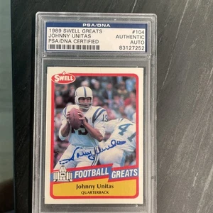 1989 Swell JOHNNY UNITAS signed card (Colts - autograph) HOF - PSA/DNA cert! - Picture 1 of 4