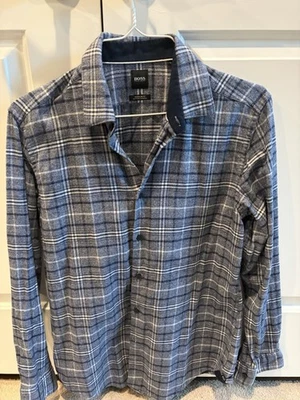 Hugo Boss Men’s Button-down Flannel Long Sleeve Dress Shirt Size Large - Image 1 of 2