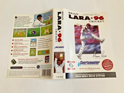 Original Sega Megadrive PAL Cover Inlay - Brian Lara Cricket 96 - Image 1 of 2