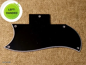 3 Ply LEFT HANDED Pickguard Fits SG Standard Guitar - BLACK - Picture 1 of 2