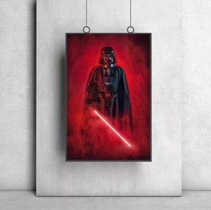 16x24in Darth Vader Canvas Wall Art Home Decor Black Frame - Picture 1 of 2