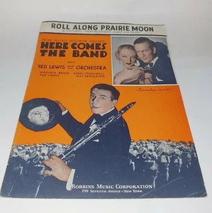 Roll Along Prairie Moon Sheet Music VTG 1935 Virginia Bruce Here Comes The Band - Picture 1 of 5
