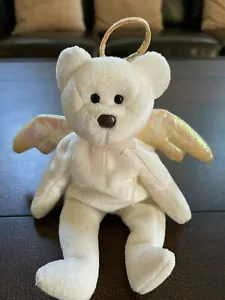 Ty Beanie Babies Halo the Angel Bear 1998 RARE BROWN NOSE. - Picture 1 of 6