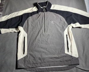 FJ Dryjoys Hemd Herren Large Grau Band Kragen Kurzarm Pull Over Firmenlogo - Bild 1 von 18