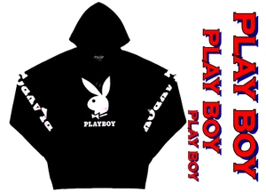 PLAYBOY Unisex HOODIE - Black - for adults play boy bunny - Picture 1 of 2