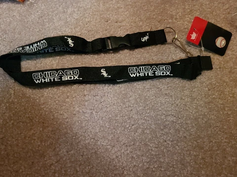 MLB Chicago White Sox Black Breakaway Lanyard Keychain NWT Free Shipping Cover