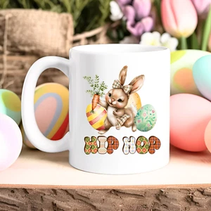 Easter Mug Farmhouse Vintage Bunny Hip Hop Easter Eggs Coffee Tea Cup 11 oz - Picture 1 of 4