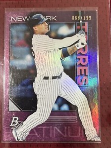 2020 Bowman Platinum Gleyber Torres Pink Parallel 198/199 New York Yankees