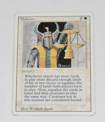 BALANCE White Sorcery MAGIC GATHERING CARD Heavily Played - Image 1 of 4