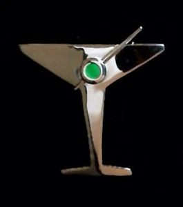 Neu Sterlingsilber Martini Pin mit Oliven - Bild 1 von 3