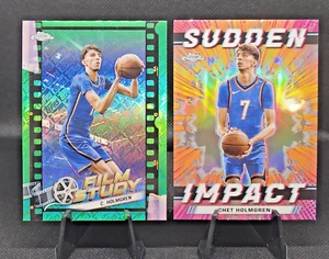 2023-24 Topps Chrome Green Film Study FS-17 + Sudden Impact Chet Holmgren SI-23 - Picture 1 of 7
