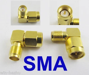 100x SMA Male Plug to SMA Female Jack Right Angle 90 Degree RF Connector Adapter - Picture 1 of 1