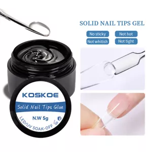 KOSKOE 5g Solid Nail Tips Gel Glue Clear Extension Soak Off UV LED Nails Tips - Picture 1 of 11