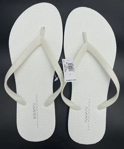 NEW Old Navy Women White Flip Flops Women Flip Flops SIZE 7 Sugarcane - Picture 1 of 5
