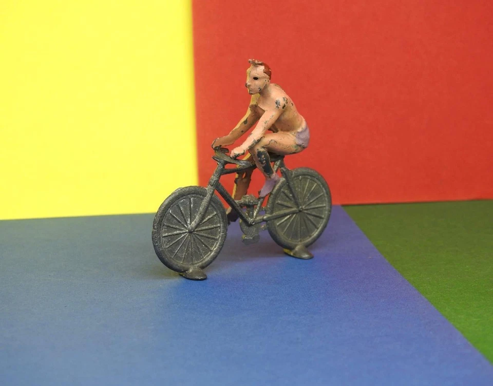 CHARBENS VINTAGE PRE-WAR LEAD MIMIC CIRCUS RARE ACROBAT ON A BICYCLE - Image 1 of 4