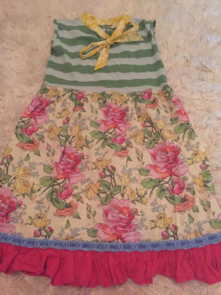 Vestido de verano Persnickety niña jardín fiesta mallory rayas verdes 3 y 10 Foto 1 de 1