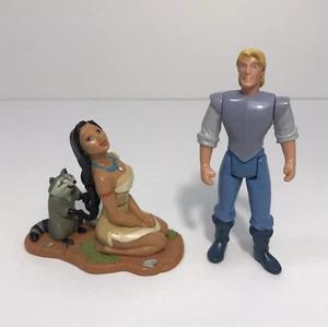 Vintage Lot of 2 Disney Pocahontas Toy Figures: Pocahontas w/ Meeko & John Smith - Picture 1 of 6