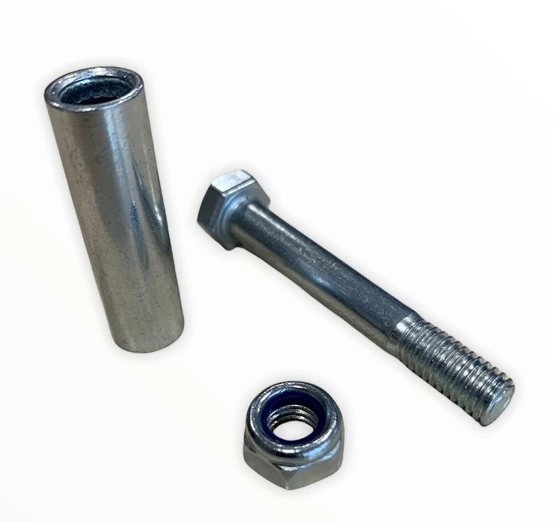 VELUMA Achsrohr Hohlachse Hülse incl. Schraube Mutter Transportrollen Rad Rollen