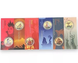 Disney Classics x6 Commemorative Coins Ft Snow White Lion King Bambi & more - Picture 1 of 5