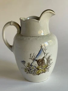 Sebring China Pitcher with Wildlife Fox and Bird - Picture 1 of 4