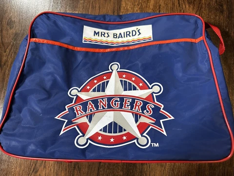 Vintage Mrs Boards Texas Rangers Nylon bag Zip Closure w/Pocket From Ballpark Cover