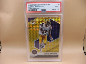 2022 Mosaic Draft Picks Justin Jefferson Gold Mosaic 02/10 PSA 9 - Bild 1 von 3
