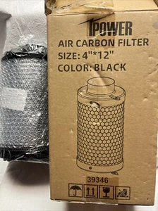 Grow Tent Garden Air Carbon Filter 4" x 12" Black Tpower New Open Box - Picture 1 of 3