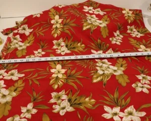 Estampado Hawaiano, un Multi-c "Sedoso", Rojo Marrón Verde Rojo, Marrón 3 Yardas - Imagen 1 de 5