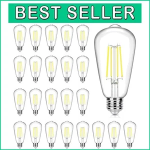 High Brightness 24-Pack E26 LED Edison Bulbs - 1400LM Daylight, Antique Glass - Picture 1 of 10