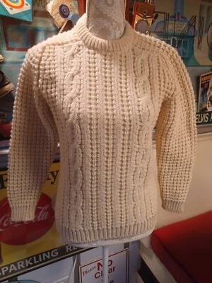 True Vintage Mid-century 1960s Round Tower 100% Pure Wool Sweater Ireland Irish - Image 1 of 4