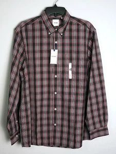 Dillard's Rowm Men's Long-Sleeve Shirt L Large Red Black Plaid NWT - Picture 1 of 5