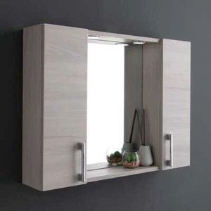 Kiamami Valentina Specchio bagno contenitore con 2 pensili laterali rovere grigi - Foto 1 di 6