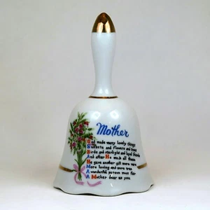 Campana de porcelana Fairway Japón madre poema adorno dorado mediados de siglo decoración del hogar JRB - Imagen 1 de 5