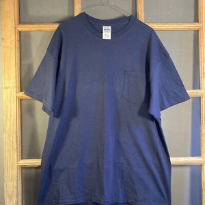 Gildan: Camiseta Bolsillo Talla XL, Color Azul - Imagen 1 de 3
