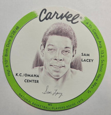 1975-76 Carvel Discs Basketball #12B SAM LACEY (Green Border) Kings