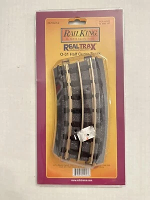 Rail King by MTH Electric Trains 40-1022-2 O-31 Half Curve Track, O Gauge - Image 1 of 3