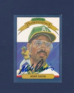 Mike Davis signed Oakland A's 1986 Donruss Diamond King baseball card - Picture 1 of 1
