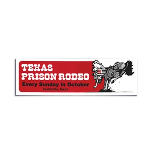 TEXAS PRISON RODEO Bumper Sticker - Huntsville Vintage Style Vinyl Decal 80s 90s - Foto 1 di 3