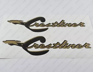 "Juego de 2 pegatinas con logotipo de barco crestliner dorado/negro calcomanías" de 15,25" de largo - Imagen 1 de 5
